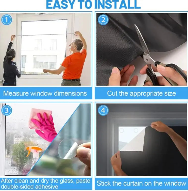 Portable Travel 100 Blackout Suction Cups Self-adhesive DIY Curtains